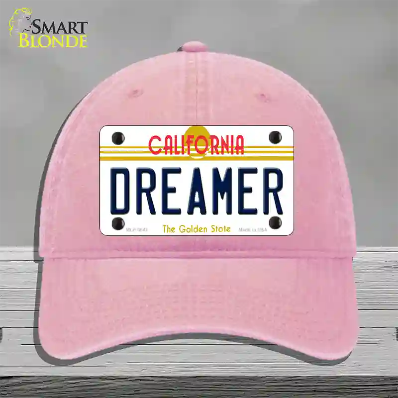 Dreamer California Novelty License Plate Hat Unconstructed Cotton / Pink