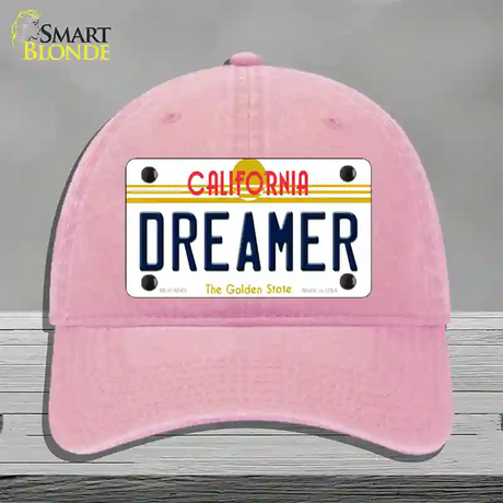 Dreamer California Novelty License Plate Hat Unconstructed Cotton / Pink