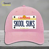 Skool Suks California Novelty License Plate Hat Unconstructed Cotton / Pink