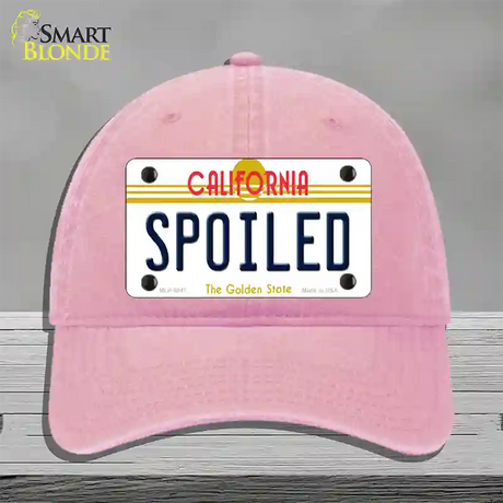 Spoiled California Novelty License Plate Hat Unconstructed Cotton / Pink