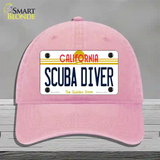 Scuba Diver California Novelty License Plate Hat Unconstructed Cotton / Pink