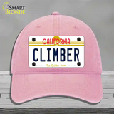 Climber California Novelty License Plate Hat Unconstructed Cotton / Pink