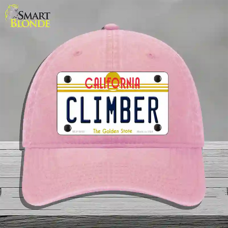 Climber California Novelty License Plate Hat Unconstructed Cotton / Pink