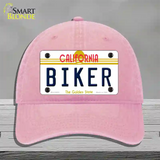 Biker California Novelty License Plate Hat Unconstructed Cotton / Pink