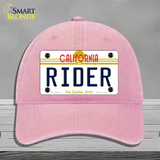 Rider California Novelty License Plate Hat Unconstructed Cotton / Pink