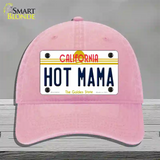 Hot Mama California Novelty License Plate Hat Unconstructed Cotton / Pink