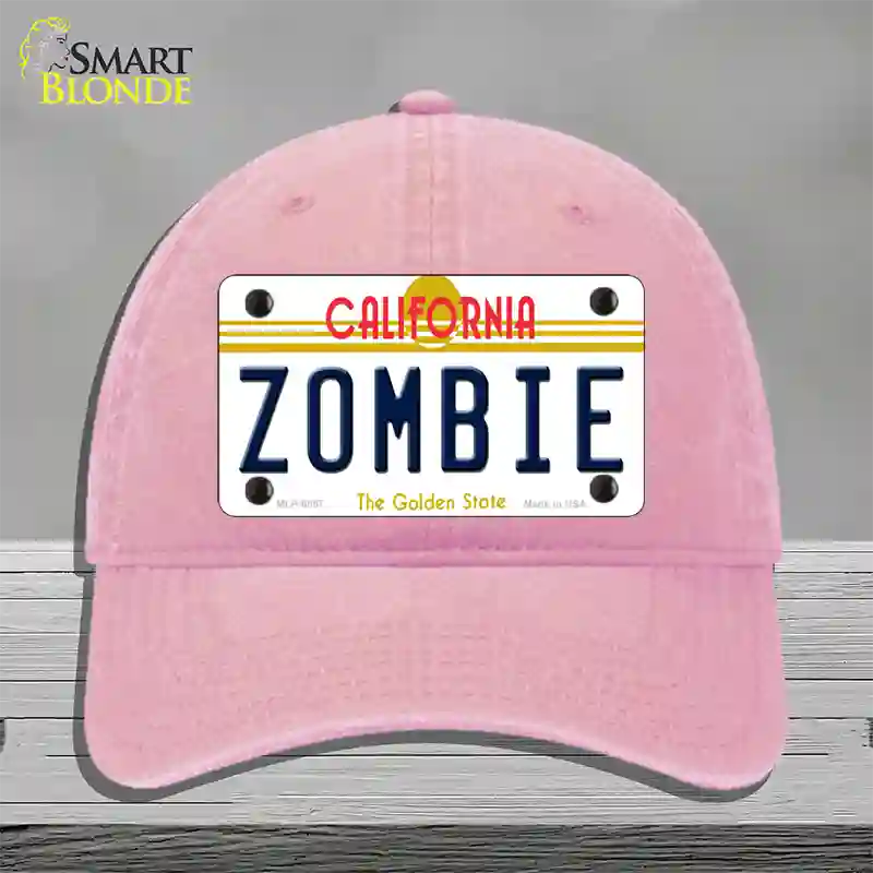 Zombie California Novelty License Plate Hat Unconstructed Cotton / Pink