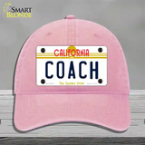 Coach California Novelty License Plate Hat Unconstructed Cotton / Pink