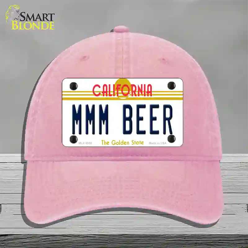 MMM Beer California Novelty License Plate Hat Unconstructed Cotton / Pink