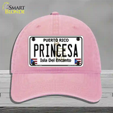 Princesa Puerto Rico Novelty License Plate Hat Unconstructed Cotton / Pink