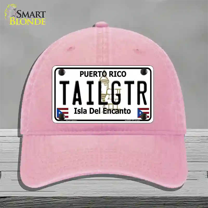 Tailgtr Puerto Rico Novelty License Plate Hat Unconstructed Cotton / Pink