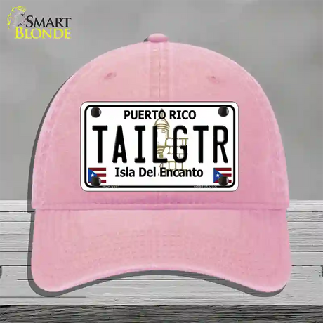 Tailgtr Puerto Rico Novelty License Plate Hat Unconstructed Cotton / Pink