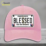 Blessed Puerto Rico Novelty License Plate Hat Unconstructed Cotton / Pink