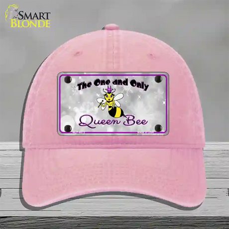 Queen Bee Purple Novelty License Plate Hat Unconstructed Cotton / Pink