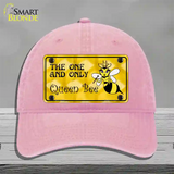 Queen Bee Yellow Novelty License Plate Hat Unconstructed Cotton / Pink