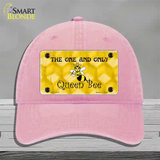 Queen Bee Honey Comb Novelty License Plate Hat Unconstructed Cotton / Pink