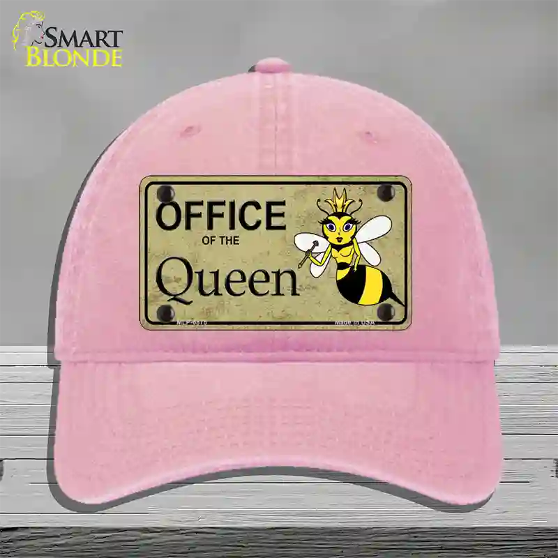 Office Of Queen Bee Novelty License Plate Hat Unconstructed Cotton / Pink