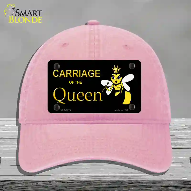 Carriage Of Queen Bee Novelty License Plate Hat Unconstructed Cotton / Pink