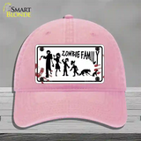 Zombie Family White Novelty License Plate Hat Unconstructed Cotton / Pink