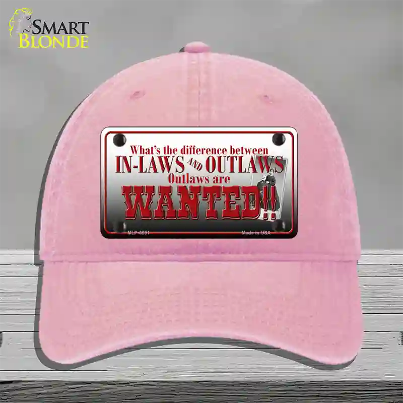 In-laws And Outlaws Novelty License Plate Hat Unconstructed Cotton / Pink