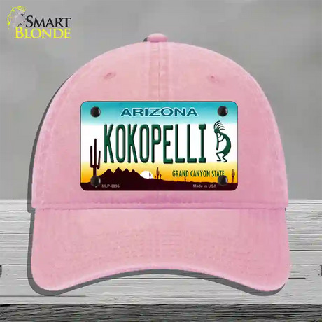 Arizona Kokopelli Novelty License Plate Hat Unconstructed Cotton / Pink