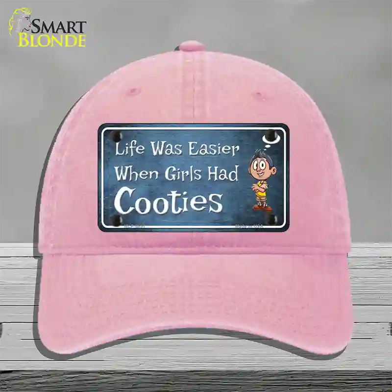 When Girls Had Cooties Novelty License Plate Hat Unconstructed Cotton / Pink