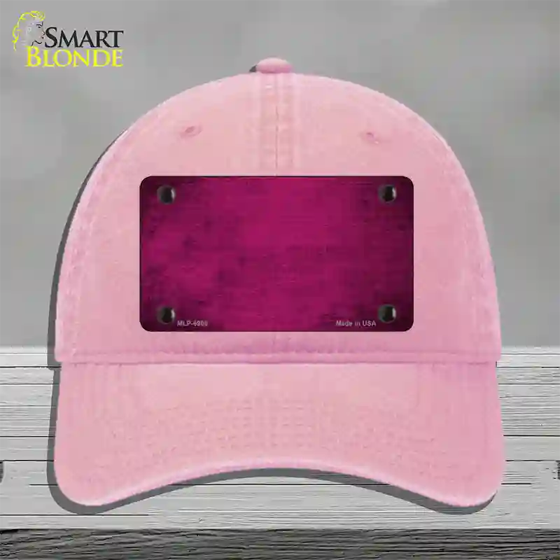 Pink Oil Rubbed Solid Novelty License Plate Hat Unconstructed Cotton / Pink