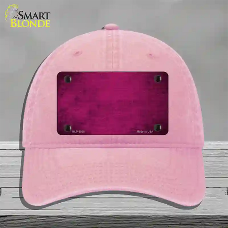 Pink Oil Rubbed Solid Novelty License Plate Hat Unconstructed Cotton / Pink