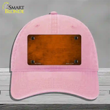 Orange Oil Rubbed Solid Novelty License Plate Hat Unconstructed Cotton / Pink