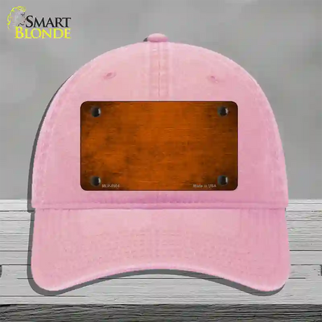 Orange Oil Rubbed Solid Novelty License Plate Hat Unconstructed Cotton / Pink