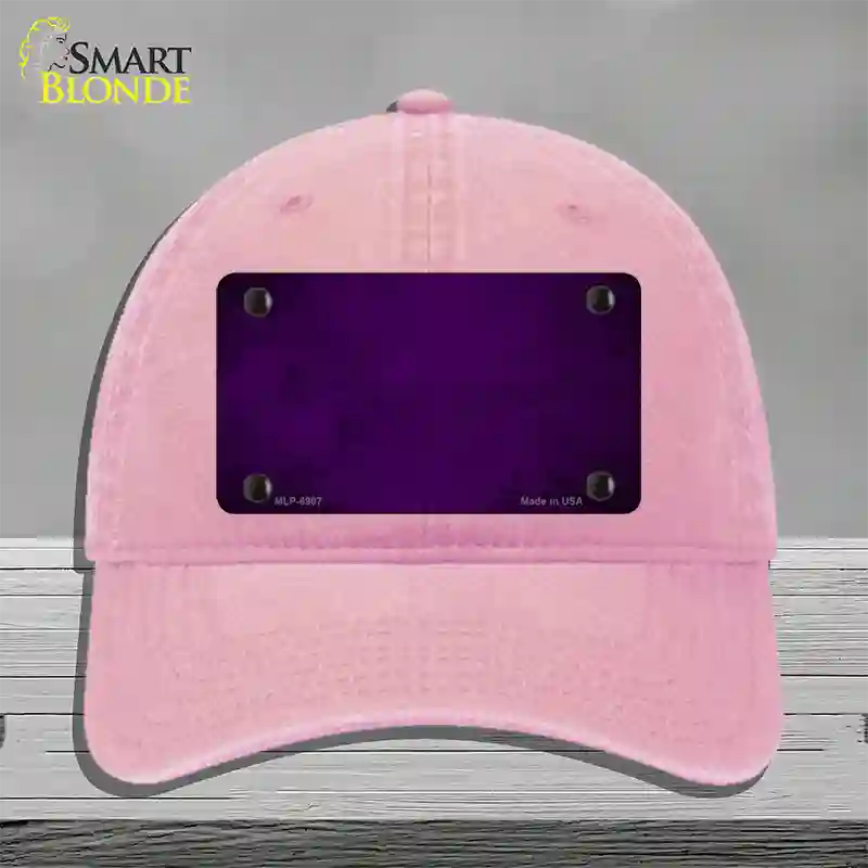 Purple Oil Rubbed Solid Novelty License Plate Hat Unconstructed Cotton / Pink