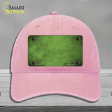 Lime Green Oil Rubbed Solid Novelty License Plate Hat Unconstructed Cotton / Pink