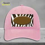 Brown White Zebra Oval Oil Rubbed Novelty License Plate Hat Unconstructed Cotton / Pink