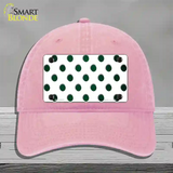 Green White Dots Oil Rubbed Novelty License Plate Hat Unconstructed Cotton / Pink