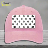 Gray White Dots Oil Rubbed Novelty License Plate Hat Unconstructed Cotton / Pink