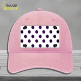 Purple White Dots Oil Rubbed Novelty License Plate Hat Unconstructed Cotton / Pink