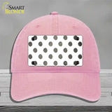 Tan White Dots Oil Rubbed Novelty License Plate Hat Unconstructed Cotton / Pink