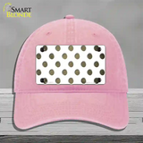 Gold White Dots Oil Rubbed Novelty License Plate Hat Unconstructed Cotton / Pink