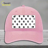 Black White Dots Oil Rubbed Novelty License Plate Hat Unconstructed Cotton / Pink