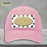 Gold White Dots Oval Oil Rubbed Novelty License Plate Hat Unconstructed Cotton / Pink