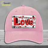 Love Novelty License Plate Hat Unconstructed Cotton / Pink