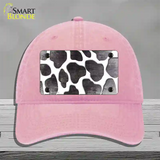 Black White Giraffe Oil Rubbed Novelty License Plate Hat Unconstructed Cotton / Pink