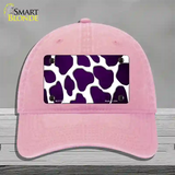 Purple White Giraffe Oil Rubbed Novelty License Plate Hat Unconstructed Cotton / Pink