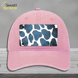 Light Blue White Giraffe Oil Rubbed Novelty License Plate Hat Unconstructed Cotton / Pink