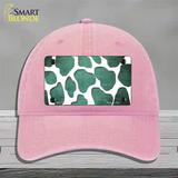 Mint White Giraffe Oil Rubbed Novelty License Plate Hat Unconstructed Cotton / Pink