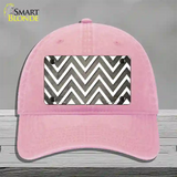 Tan White Chevron Oil Rubbed Novelty License Plate Hat Unconstructed Cotton / Pink