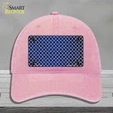 Blue White Quatrefoil Oil Rubbed Novelty License Plate Hat Unconstructed Cotton / Pink