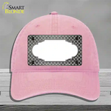 Gray White Quatrefoil Scallop Oil Rubbed Novelty License Plate Hat Unconstructed Cotton / Pink