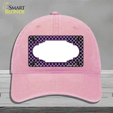 Purple White Quatrefoil Scallop Oil Rubbed Novelty License Plate Hat Unconstructed Cotton / Pink