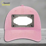 Tan White Quatrefoil Scallop Oil Rubbed Novelty License Plate Hat Unconstructed Cotton / Pink